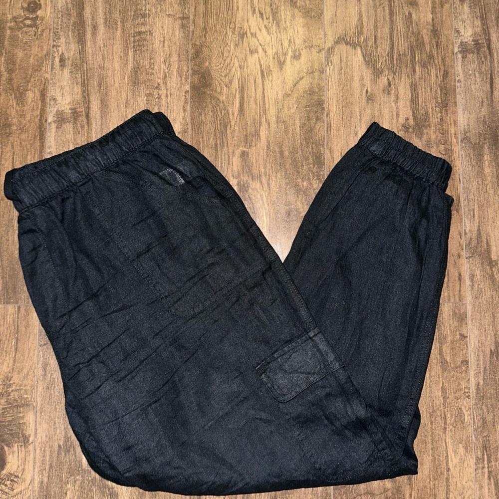 Nicole Miller Charcoal Linen Pants